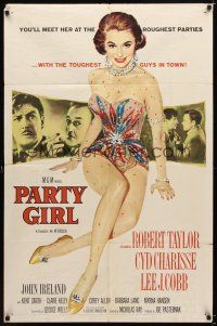 7r076 PARTY GIRL 1sh '58 you'll meet sexiest Cyd Charisse at rough parties, Nicholas Ray