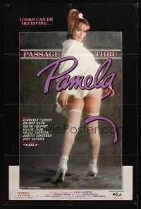7r649 PASSAGE THRU PAMELA video/theatrical 1sh '85 transsexual sexploitation, looks can be deceiving