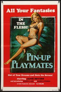 7r677 PIN-UP PLAYMATES 1sh '70s out of your dreams and onto the screen, sexy artwork!