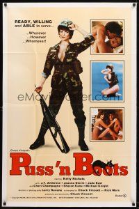7r715 PUSS 'N BOOTS 1sh '83 military sexploitation, ready, willing, and able to serve!