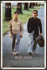 7r723 RAIN MAN 1sh '88 Tom Cruise & autistic Dustin Hoffman, directed by Barry Levinson!