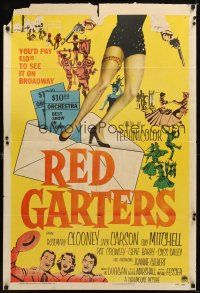 7r733 RED GARTERS 1sh '54 Rosemary Clooney, Jack Carson, western musical, sexy legs!