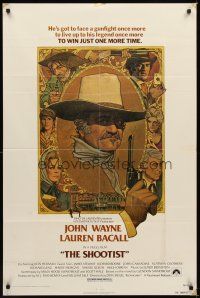 7r818 SHOOTIST 1sh '76 best Richard Amsel artwork of cowboy John Wayne & cast montage!