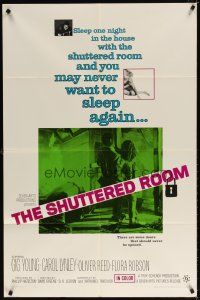 7r821 SHUTTERED ROOM 1sh '66 Gig Young, Carol Lynley, what's inside must never be seen!