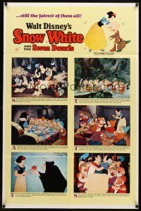 7r842 SNOW WHITE & THE SEVEN DWARFS style B 1sh R67 Walt Disney animated cartoon fantasy classic!