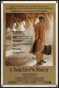 7r847 SOLDIER'S STORY 1sh '84 full-length image of World War II lawyer Howard E. Rollins!