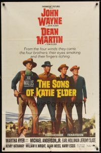 7r853 SONS OF KATIE ELDER 1sh '65 Martha Hyer, great line up of John Wayne, Dean Martin & more!