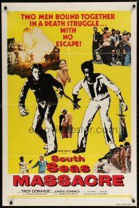 7r857 SOUTH SEAS 1sh '74 Philippino cannibal horror, men bound together in a death struggle!