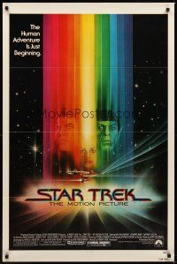 7r866 STAR TREK 1sh '79 cool art of William Shatner & Leonard Nimoy by Bob Peak!