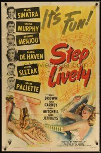 7r870 STEP LIVELY style A 1sh '44 Frank Sinatra, George Murphy, Adolphe Menjou, sexy musical art!