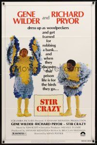 7r872 STIR CRAZY 1sh '80 Gene Wilder & Richard Pryor in chicken suits, directed by Sidney Poitier!