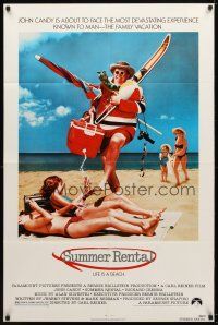 7r879 SUMMER RENTAL 1sh '85 directed by Carl Reiner, wacky John Candy takes the family on vacation