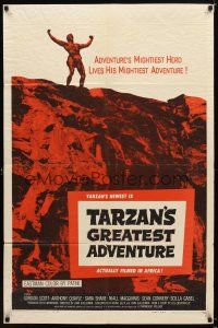 7r899 TARZAN'S GREATEST ADVENTURE 1sh '59 hero Gordon Scott lives his mightiest adventure!