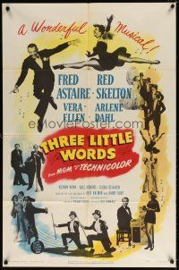 7r919 THREE LITTLE WORDS 1sh '50 art of Fred Astaire, Red Skelton & super sexy dancing Vera-Ellen!