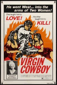 7r956 VIRGIN COWBOY 1sh '75 he went west into the arms of two women, western sex!
