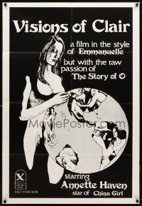7r957 VISIONS OF CLAIR 1sh '77 Annette Haven, sex in the style of Emmanuelle!