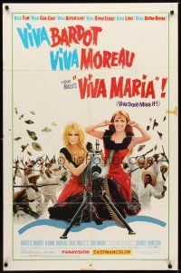 7r958 VIVA MARIA 1sh '66 Louis Malle, sexiest French babes Brigitte Bardot & Jeanne Moreau!