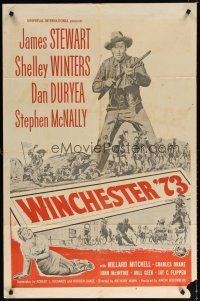 7r980 WINCHESTER '73 military 1sh R50s art of James Stewart with rifle, Shelley Winters!