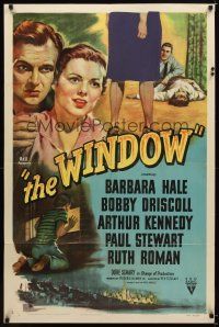7r124 WINDOW style A 1sh '49 imagination was not what held Bobby Driscoll fear-bound by the window!