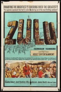7r999 ZULU 1sh '64 Stanley Baker & Michael Caine English classic, dwarfing the mightiest!