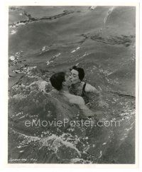 7s115 AUTUMN LEAVES 8x10 still '56 Cliff Robertson & Joan Crawford kissing in the ocean!