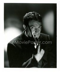 7s142 BLACK HAND 8x10 still '50 creepy close up of scarred Gene Kelly with knife in shadows!