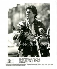 7s147 BLOWN AWAY 8x10 still '94 close up of bomb squad leader Jeff Bridges on motorcycle!