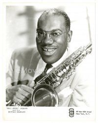7s168 BULL MOOSE JACKSON 8x10 music publicity still '40s great c/u of the musician w/saxophone!