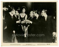7s176 BUTTERFIELD 8 8x10 still R66 group of men toast with sexy callgirl Elizabeth Taylor in bar!
