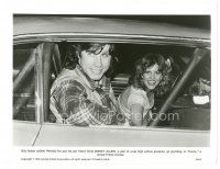 7s187 CARRIE 8x10 still '76 great close up of super young John Travolta & Nancy Allen in car!