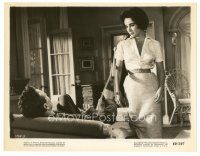 7s194 CAT ON A HOT TIN ROOF 8x10 still R60 Paul Newman puts his crutch on Elizabeth Taylor's arm!