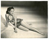 7s214 COLLEEN TOWNSEND 7.5x9.25 still '40s full-length in sexy two-piece swimsuit by Henry Waxman!
