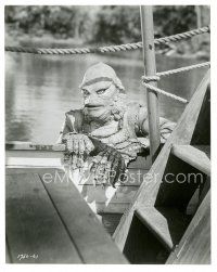 7s225 CREATURE FROM THE BLACK LAGOON 7.5x9.25 still R60s c/u of the monster climbing onto boat!