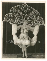 7s231 DANCE OF LIFE 8x10 key book still '29 sexy chorus girl in elaborate fur-trimmed deco costume