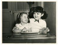 7s238 DARLA HOOD 8x10 still '30s the cute Our Gang leading lady with one of her classmates!