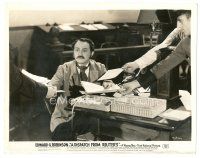 7s253 DISPATCH FROM REUTERS 8x10 still '40 Edward G. Robinson has many papers handed to him!