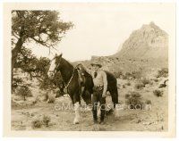 7s275 DRUMS OF THE DESERT 8x10 still '27 Zane Grey, great image of Warner Baxter posing by horse!