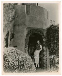 7s303 EVELYN VENABLE 8x10 still '30s standing outside her cool castle-like Hollywood home!