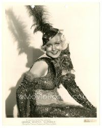 7s335 GEORGE WHITE'S SCANDALS 8x10 key book still '34 sexy Dorothy Kent in cool showgirl outfit!