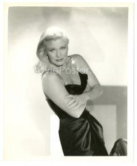 7s341 GINGER ROGERS 8x9.75 still '50s wonderful portrait in sexy dress with sparkling straps!