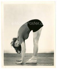 7s345 GLORIA HENRY 8x10 still '48 stretching her legs & touching palms to the floor by Cronenweth!