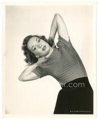 7s344 GLORIA HENRY 8x10 still '48 c/u stretching with her arms behind her neck by Cronenweth!