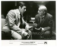 7s352 GODFATHER PART II 8x9.75 still '74 close up of Al Pacino & Michael V. Gazzo, Coppola classic