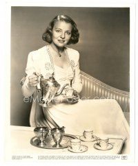 7s424 JANE BRYAN 8x10 still '40 great portrait in pretty dress pouring herself a cup of tea!