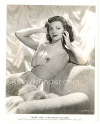 7s500 LAURIE LANE 8x10 still '38 great seated portrait of the sexy star with cool fur!