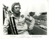7s505 LE MANS 8x10 still '71 great image of race car driver Steve McQueen standing by track!