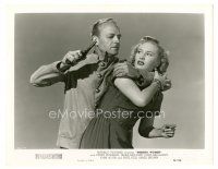 7s625 MISSING WOMEN 8x10 still '51 close up of Penny Edwards being manhandled by convict with gun!