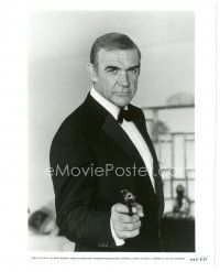 7s655 NEVER SAY NEVER AGAIN 8x10 still '83 waist-high c/u of Sean Connery as James Bond with gun!