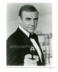 7s654 NEVER SAY NEVER AGAIN 8x10 still '83 c/u of Sean Connery as James Bond with gun!