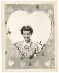 7s701 PHYLLIS KIRK 8x10 still '50s wonderful Valentine's Day portrait with scissors & hearts!